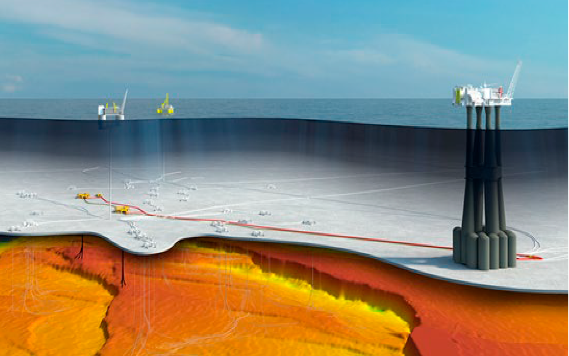 Figure 3-4 Troll Phase 3 (illustration: Equinor)