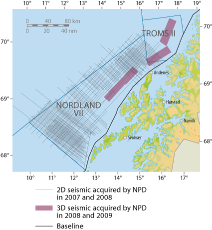 Map of collected seismic