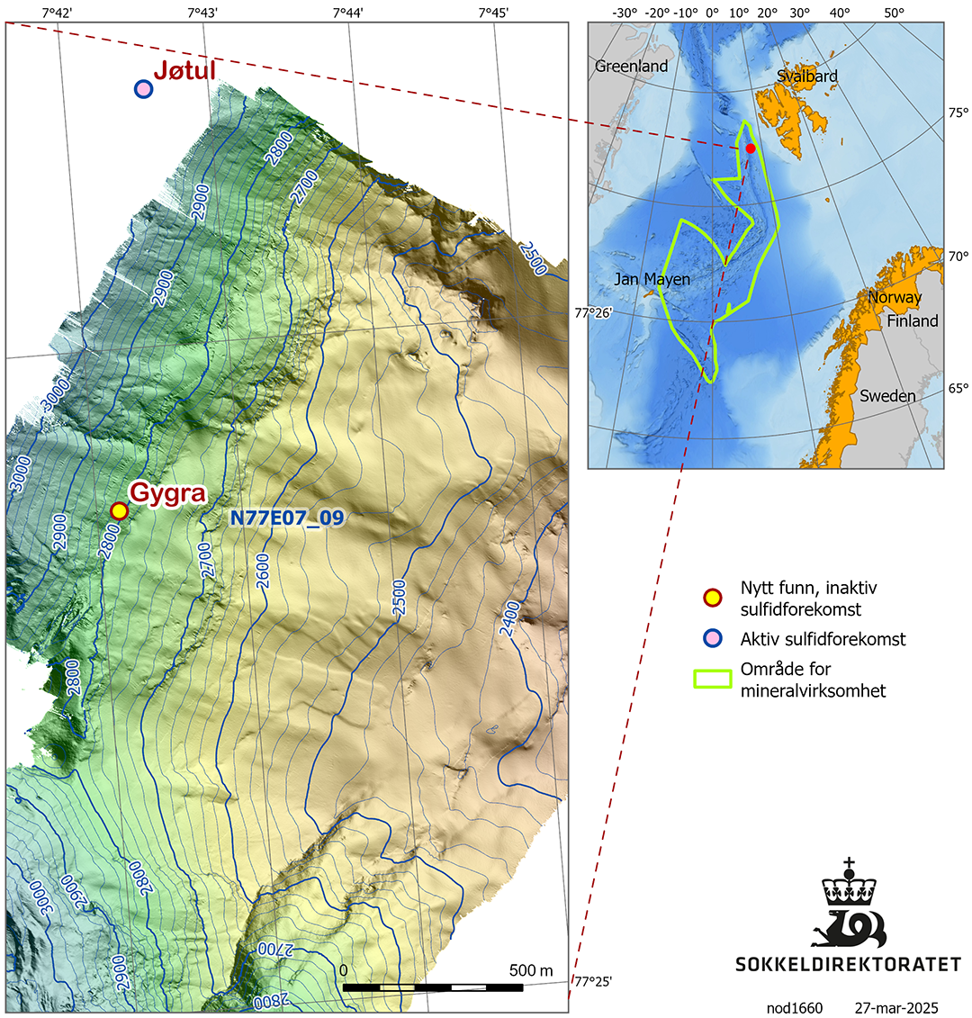 Map showing the location of the suphide deposit, "Gygra".