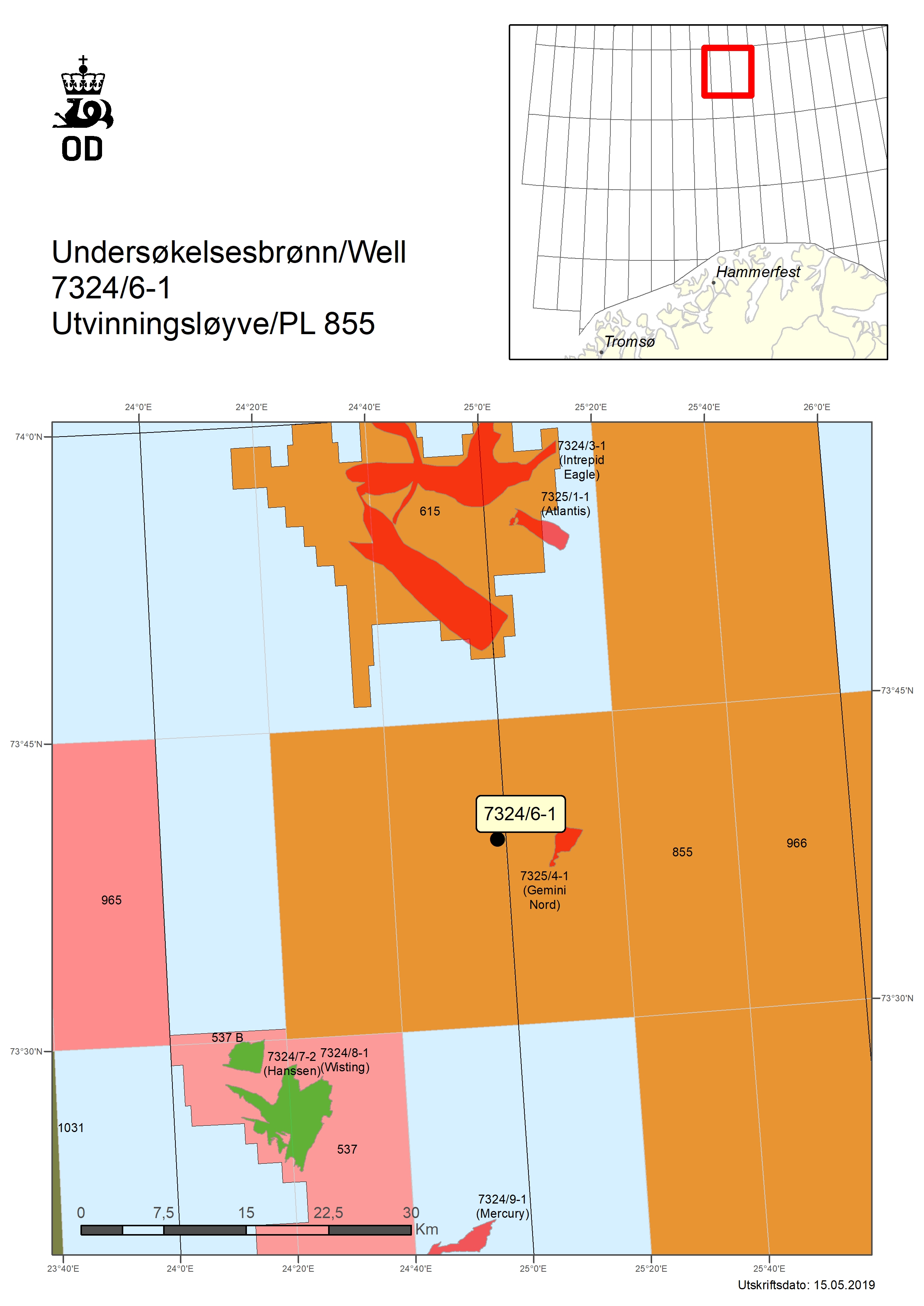 Map of well 7324/6-1