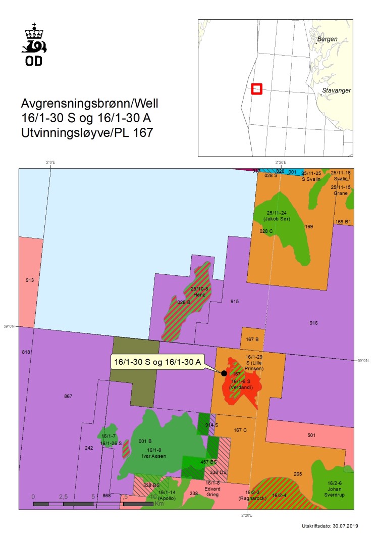 Map of well 16-1-30-S