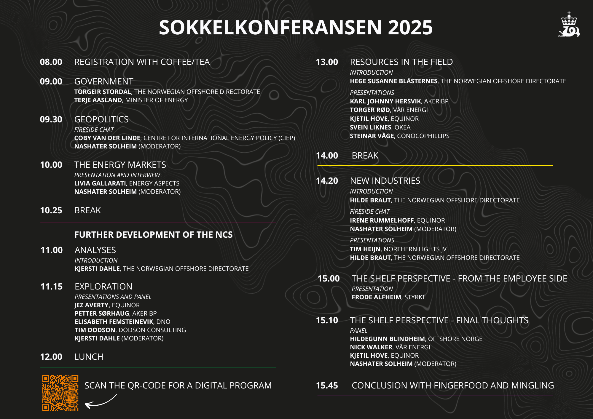 Sokkelkonferansen 2025 detaljert program engelsk