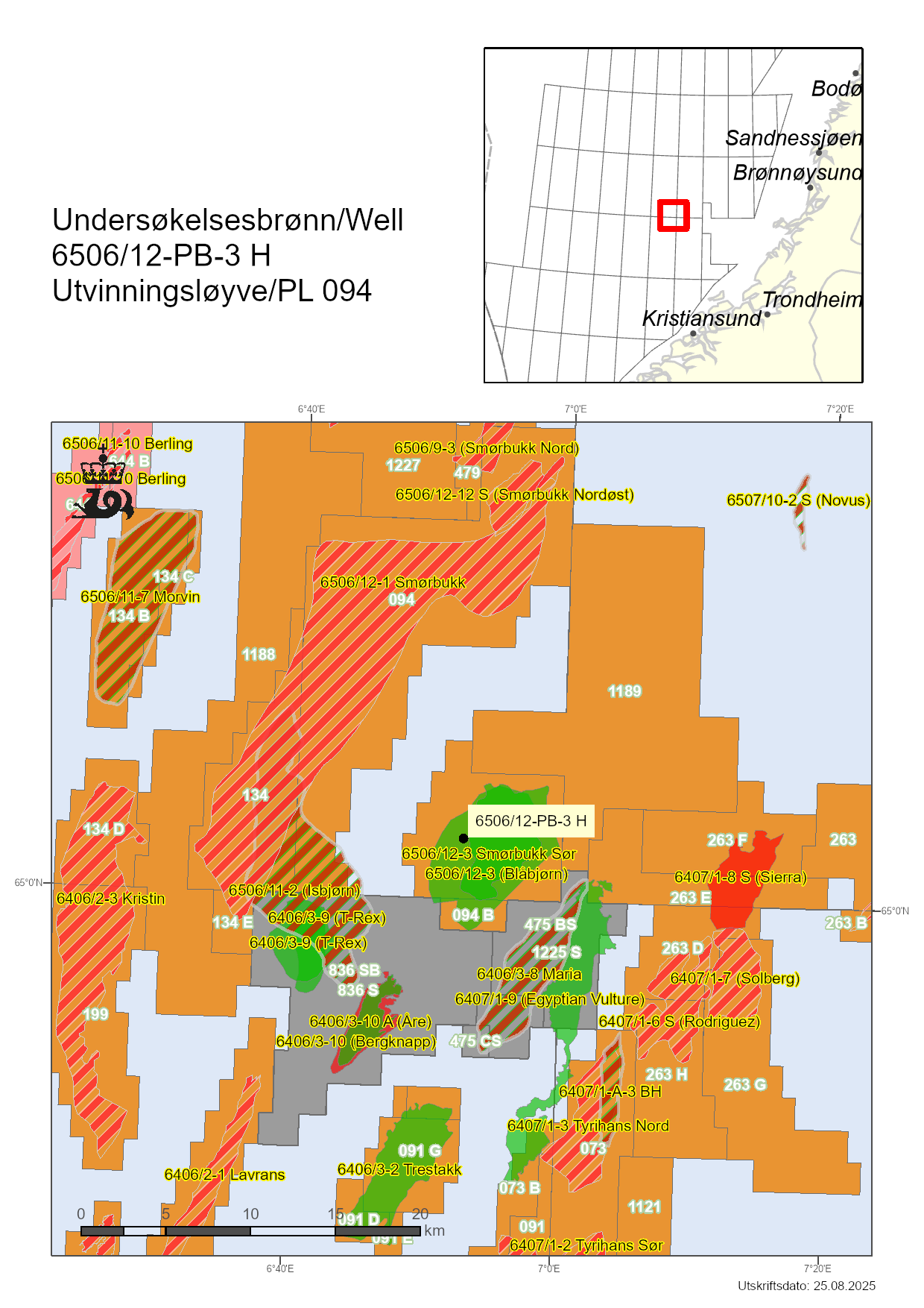Map showing the location of well 6506/12-PB-3 H.