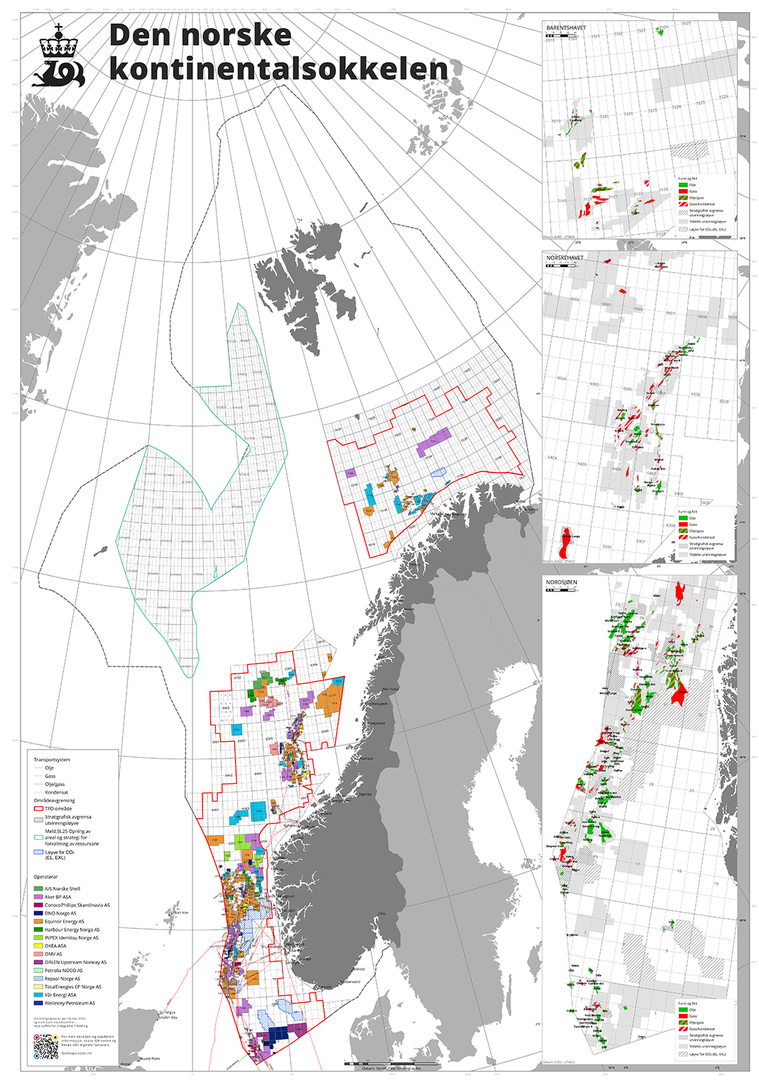 Image of the most recent map of the Norwegian continental shelf (NCS).