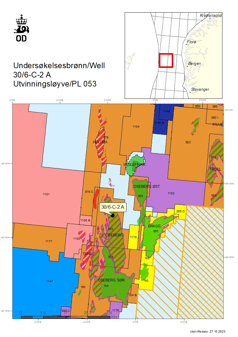 Map showing the location of well 30/6-C-2-A.