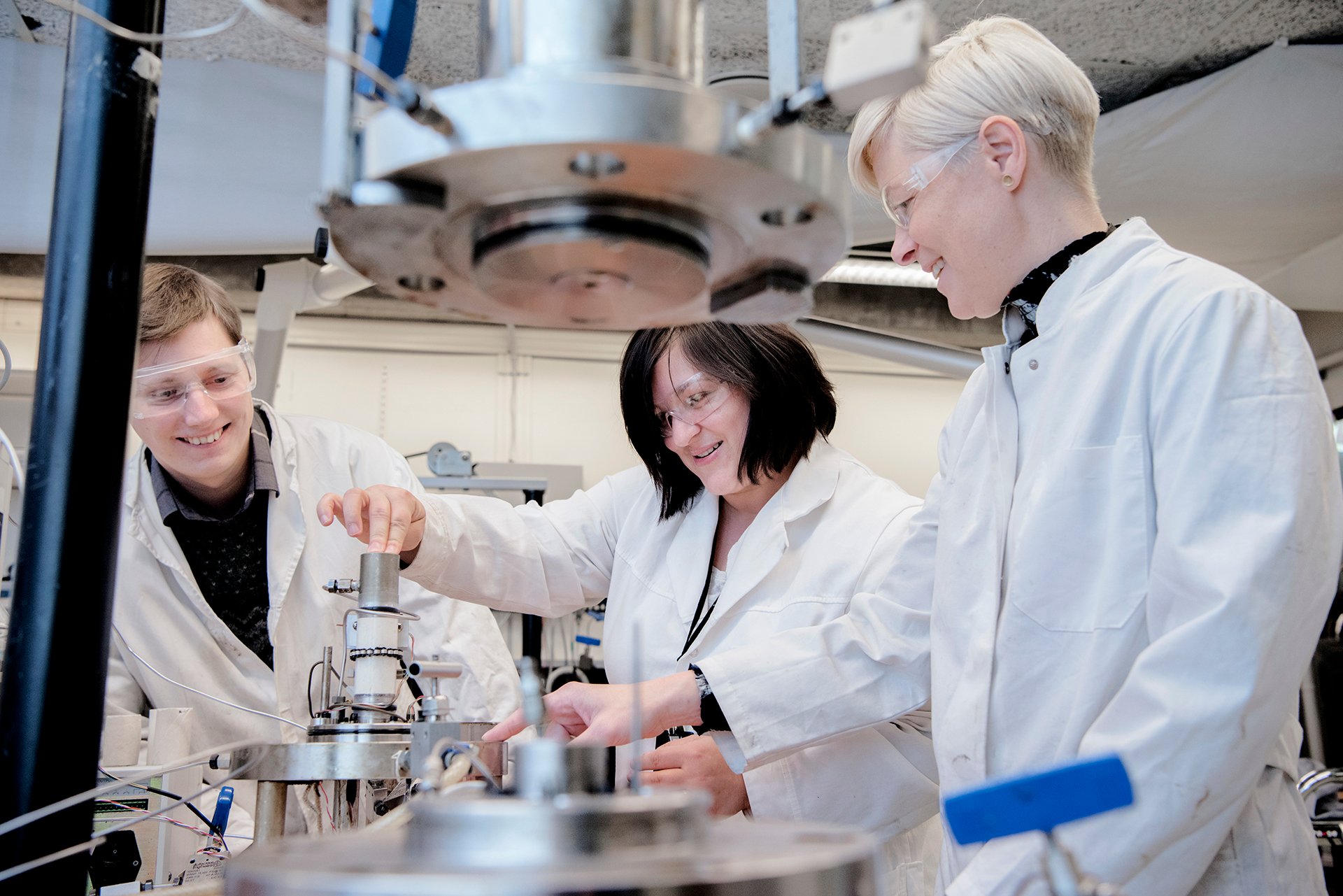 Doctorates. Dmitry Shogin (left) has a PhD in mathematics and physics, while Emanuela Kallesten (centre) and PhD student Mona Wetrhus Minde each holds an MSc in petroleum geology.