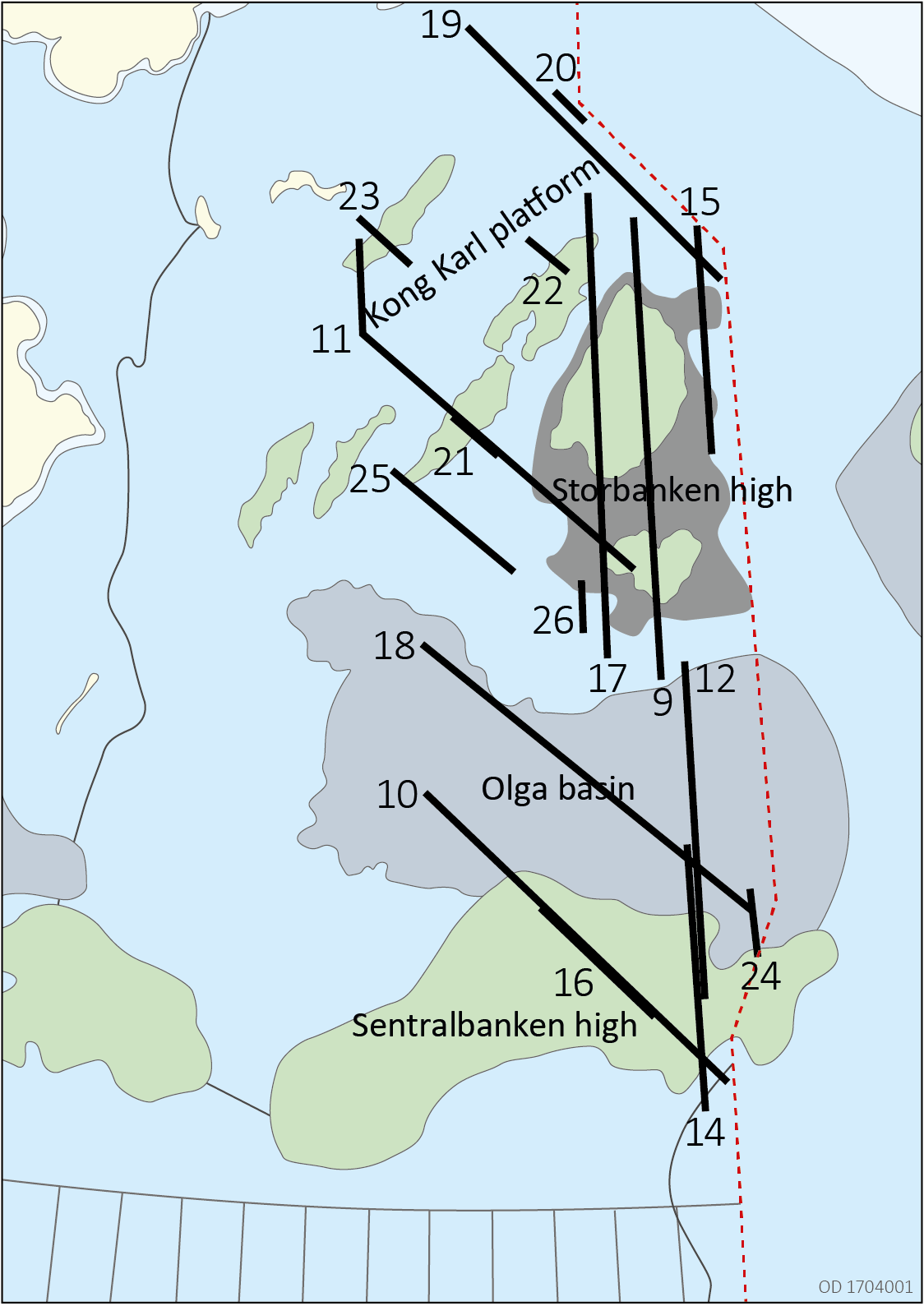 Figure 8. Location of seismic profiles.