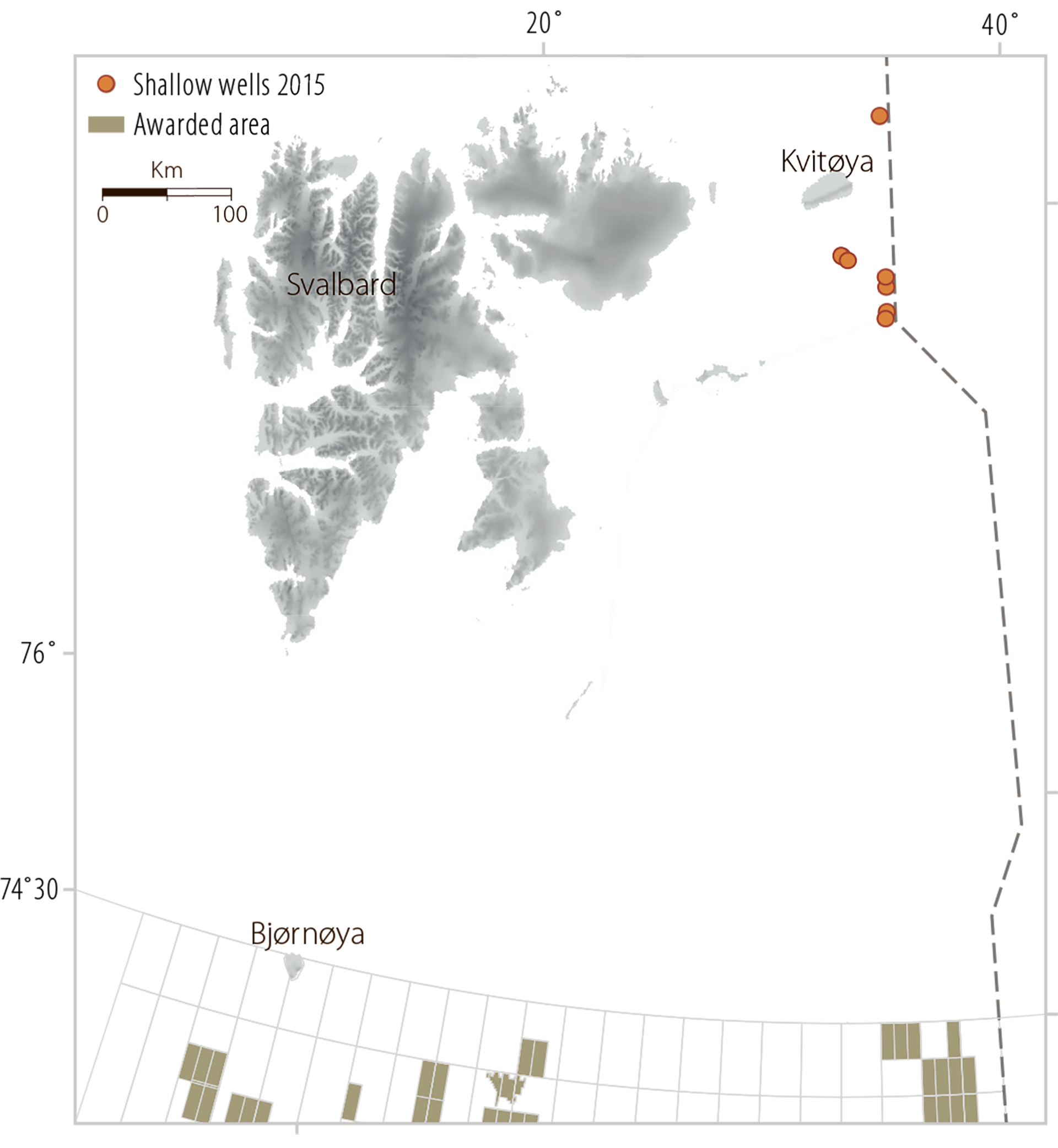 Figure 3.10 Shallow drilling off Kvitøya in 2015.