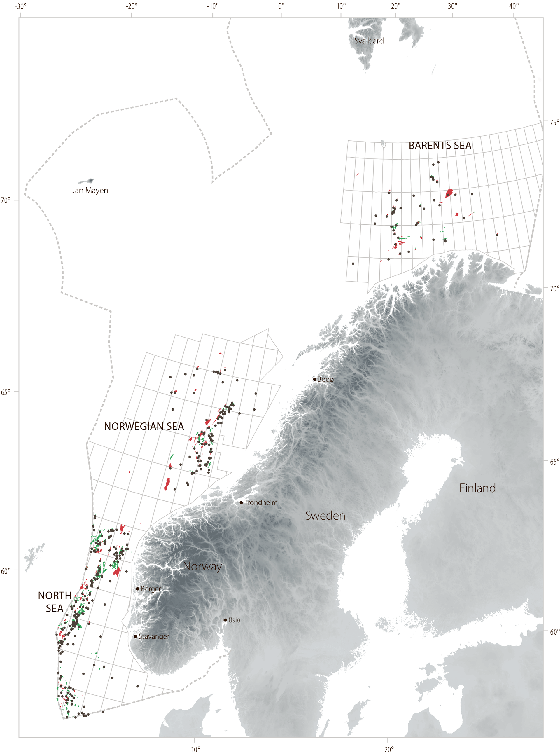 Figure 7.6 Wells from 2007-16 included in the analysis.