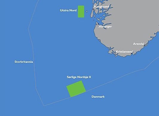 Olje- og energidepartementet åpner områdene Utsira Nord og Sørlige Nordsjø II for søknader om fornybar energiproduksjon til havs