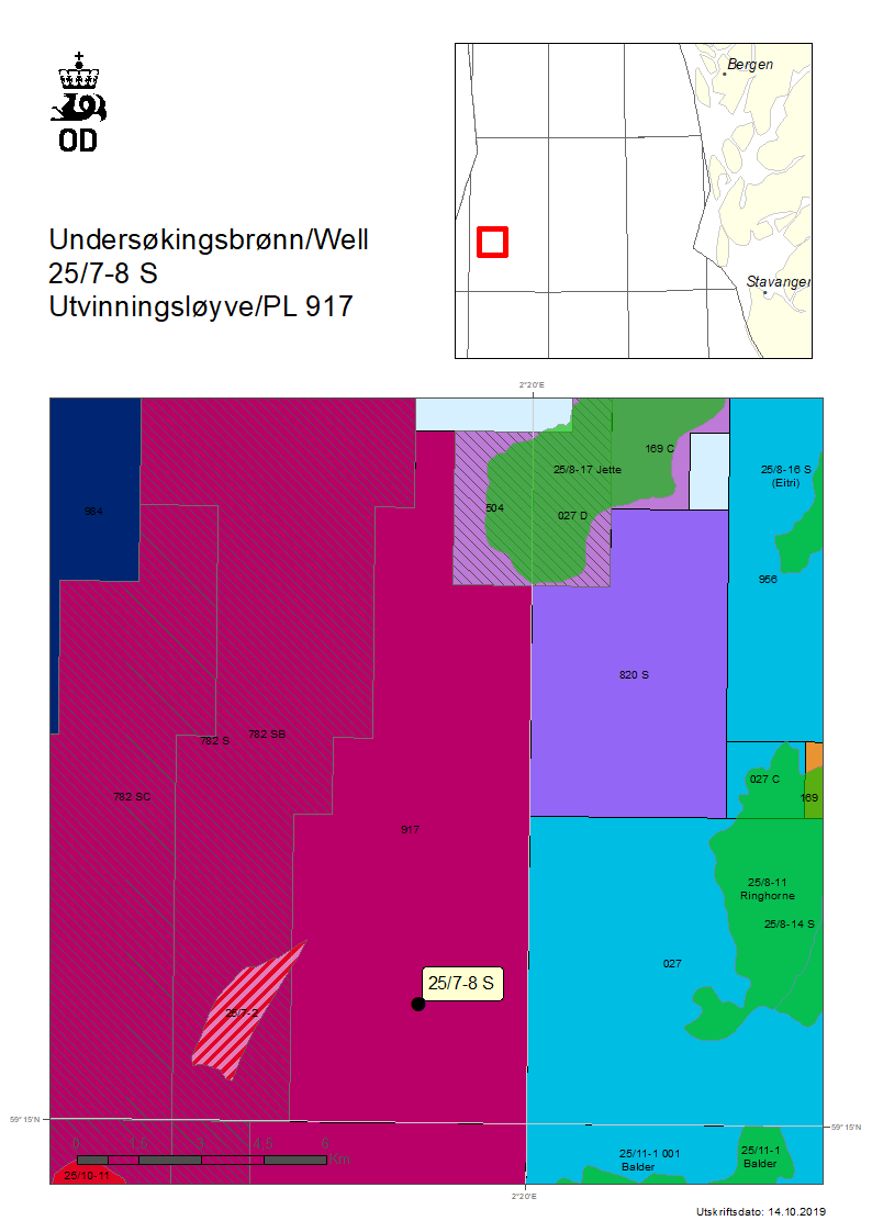 Map showing production licence 917