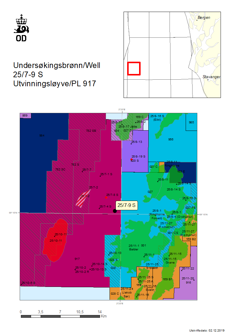 Map of well 25-7-9-S