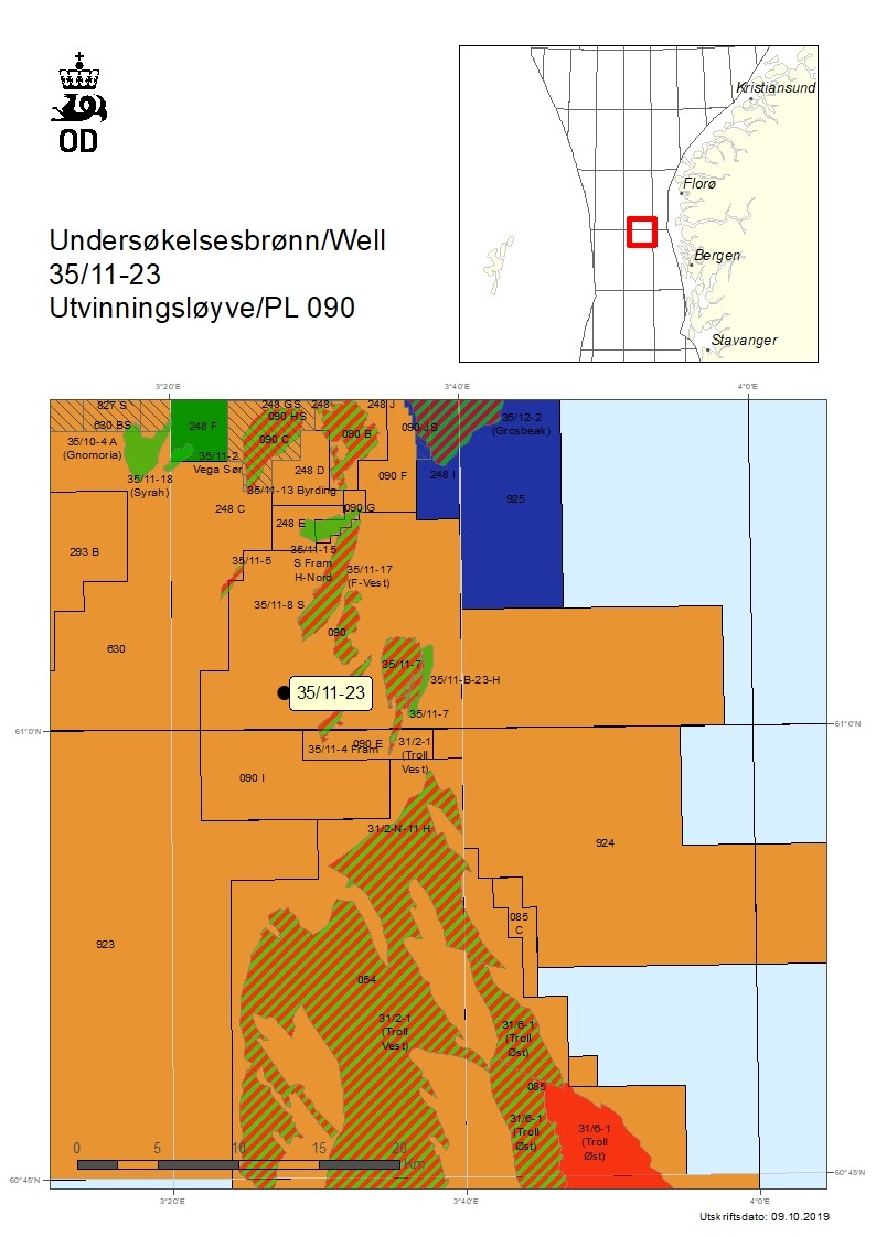 Map showing production licence 090