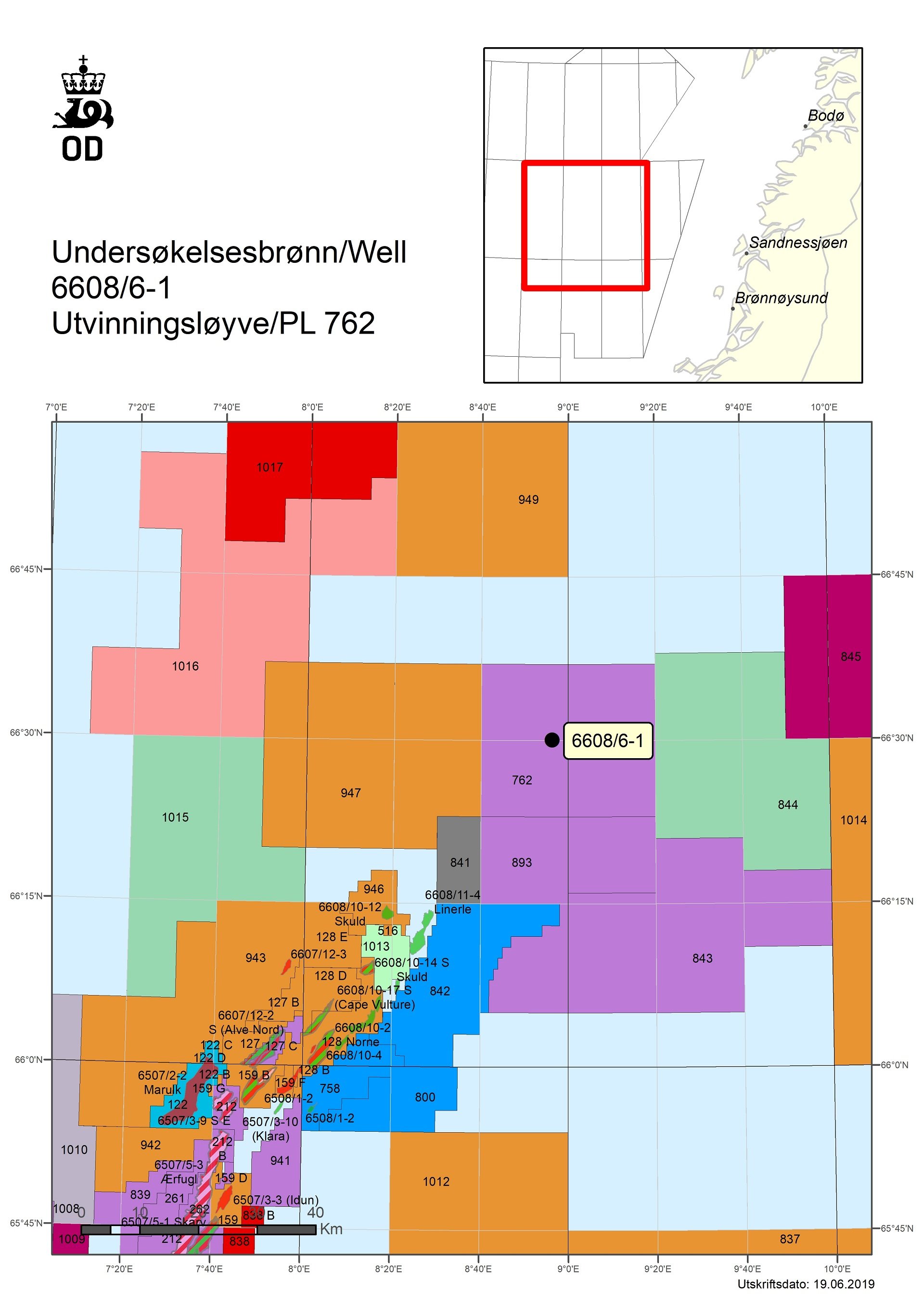 Map of well 6608-6-1