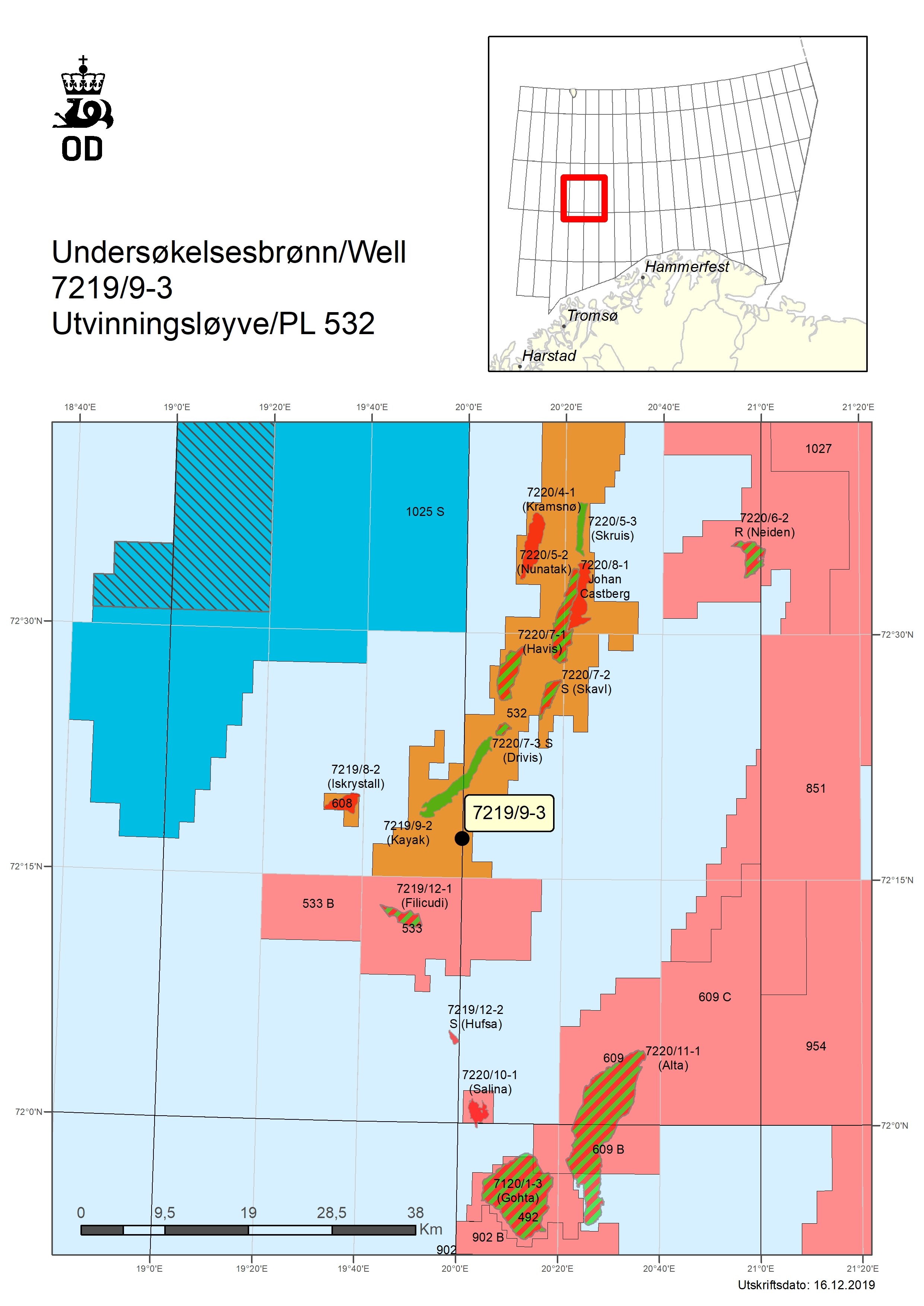 Map of well 7219-9-3