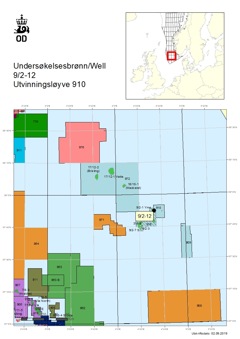 Map of well 9-2-12