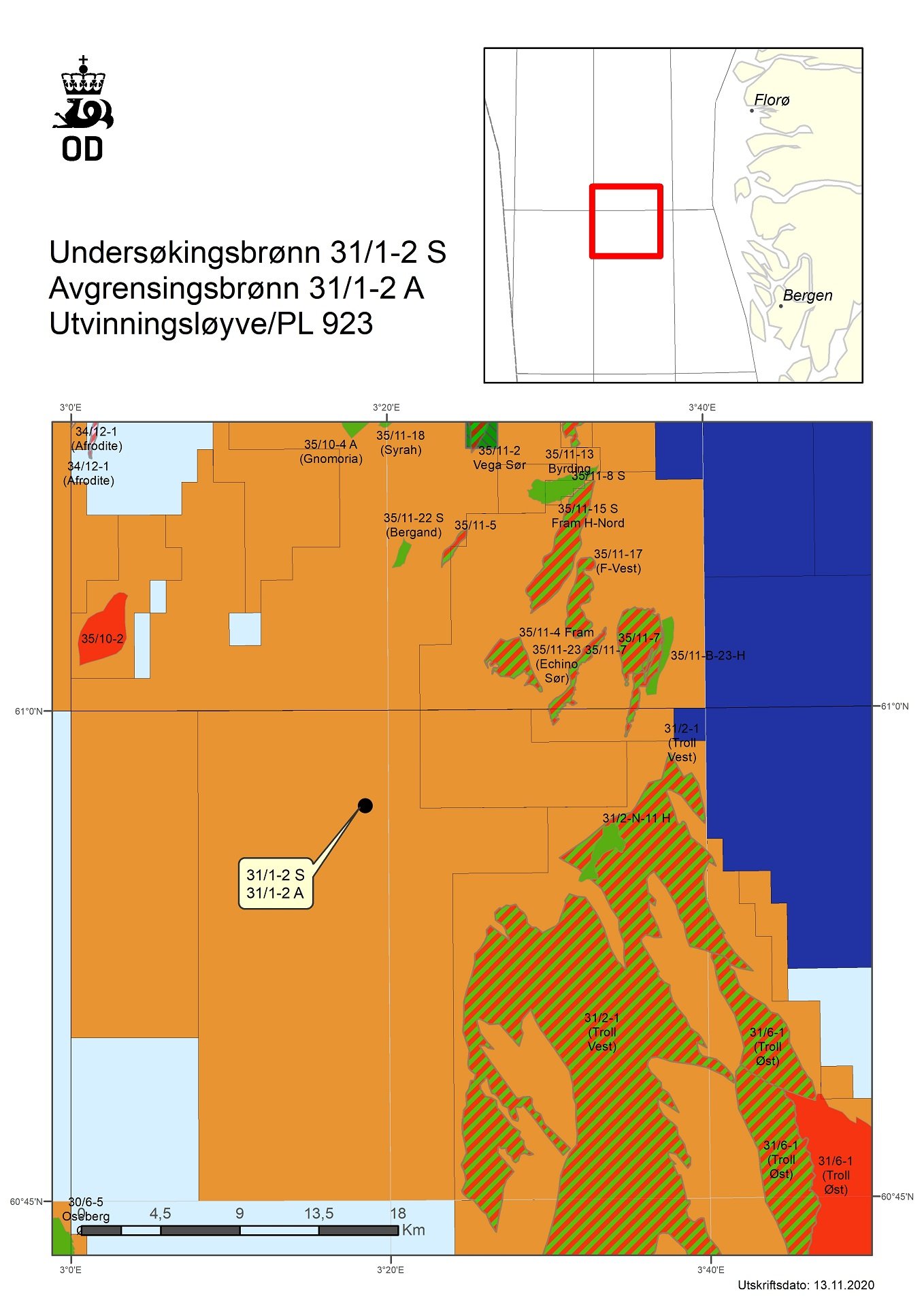 Map of well 31-1-2