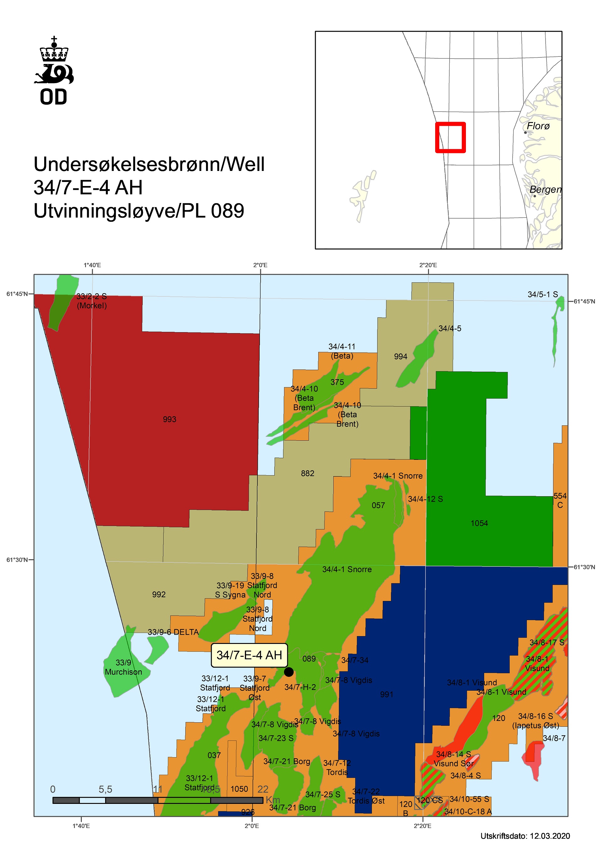 Map showing exploration well 34-7-E-4-AH_BU