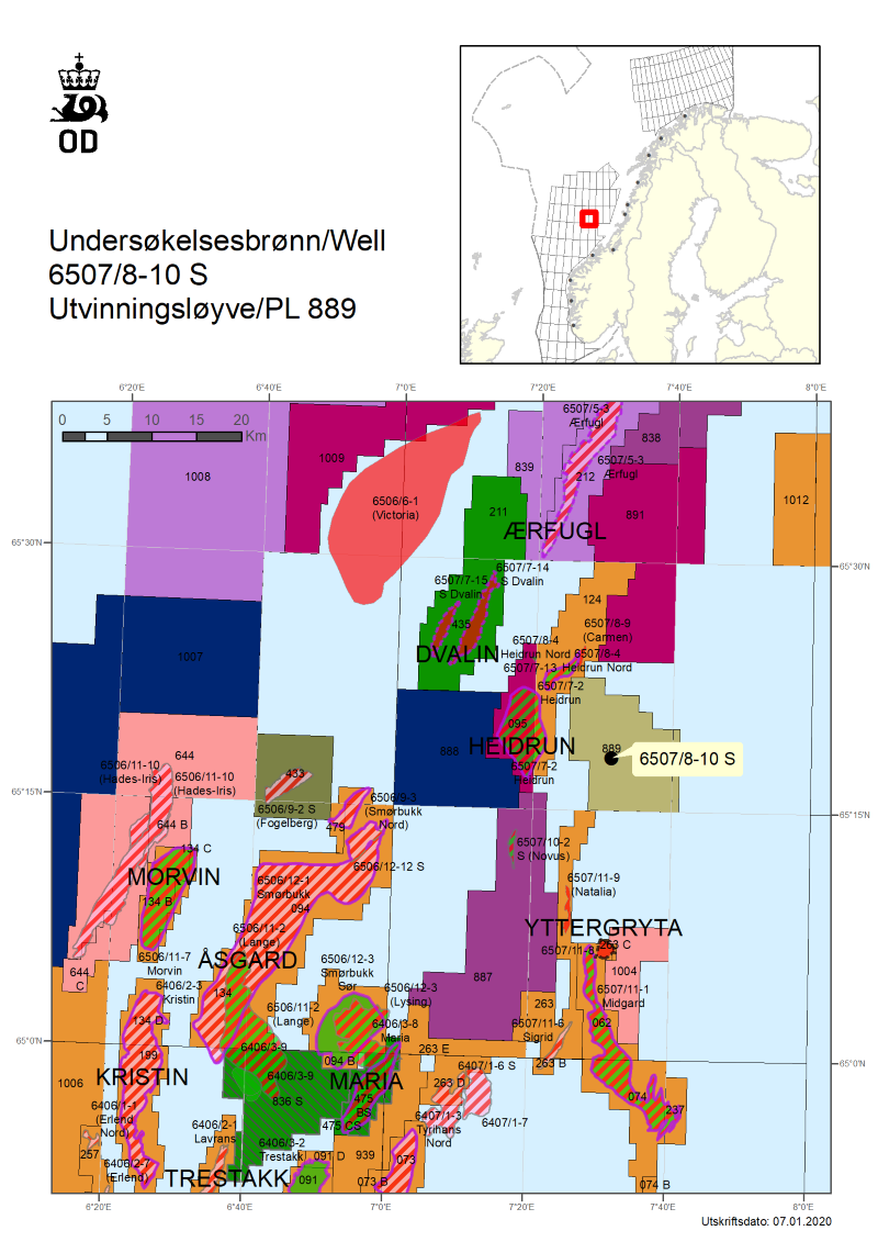 Map of well 6507/8-10 S