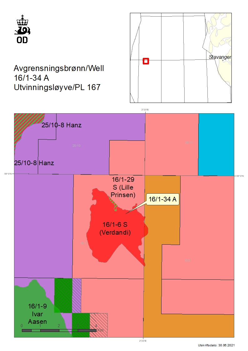 Map of well 16-1-34-A