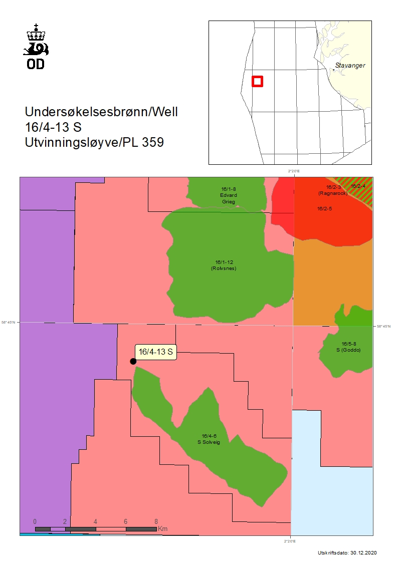 Map of well 16-4-13-S