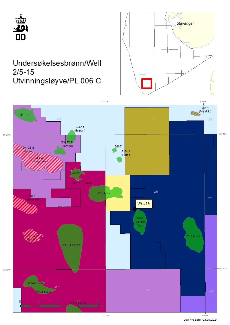 Map of well 2/5-15