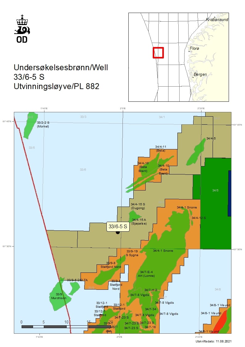 Map of well 33-6-5-S