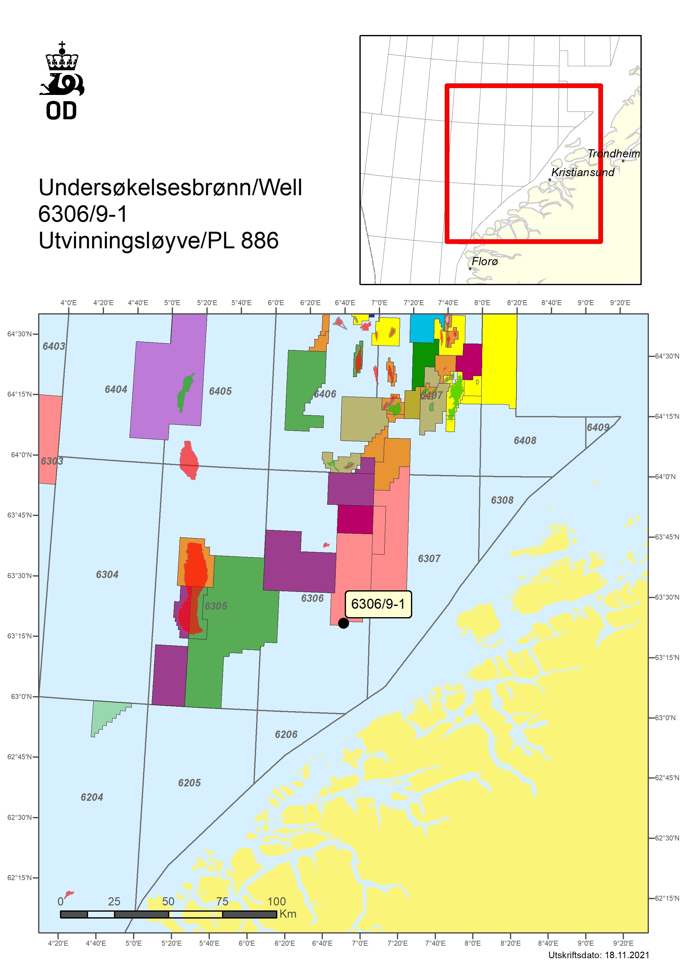 Map of well 6306-9-1