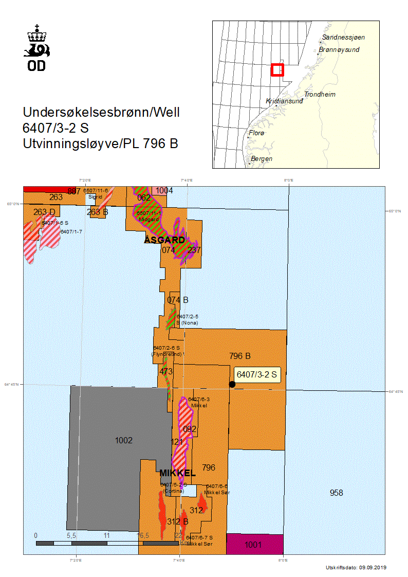 Kart over brønn 6407-3-2-S