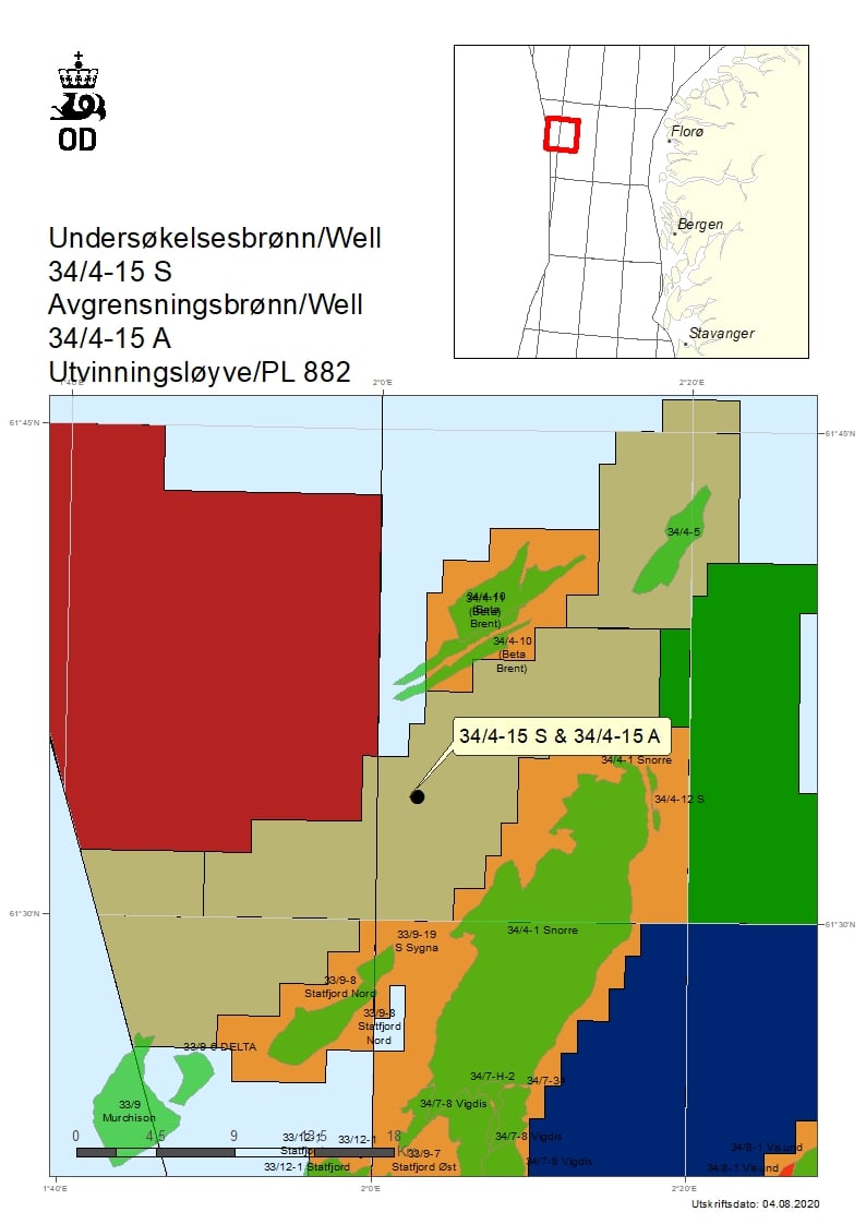 Map of well 3-4-15