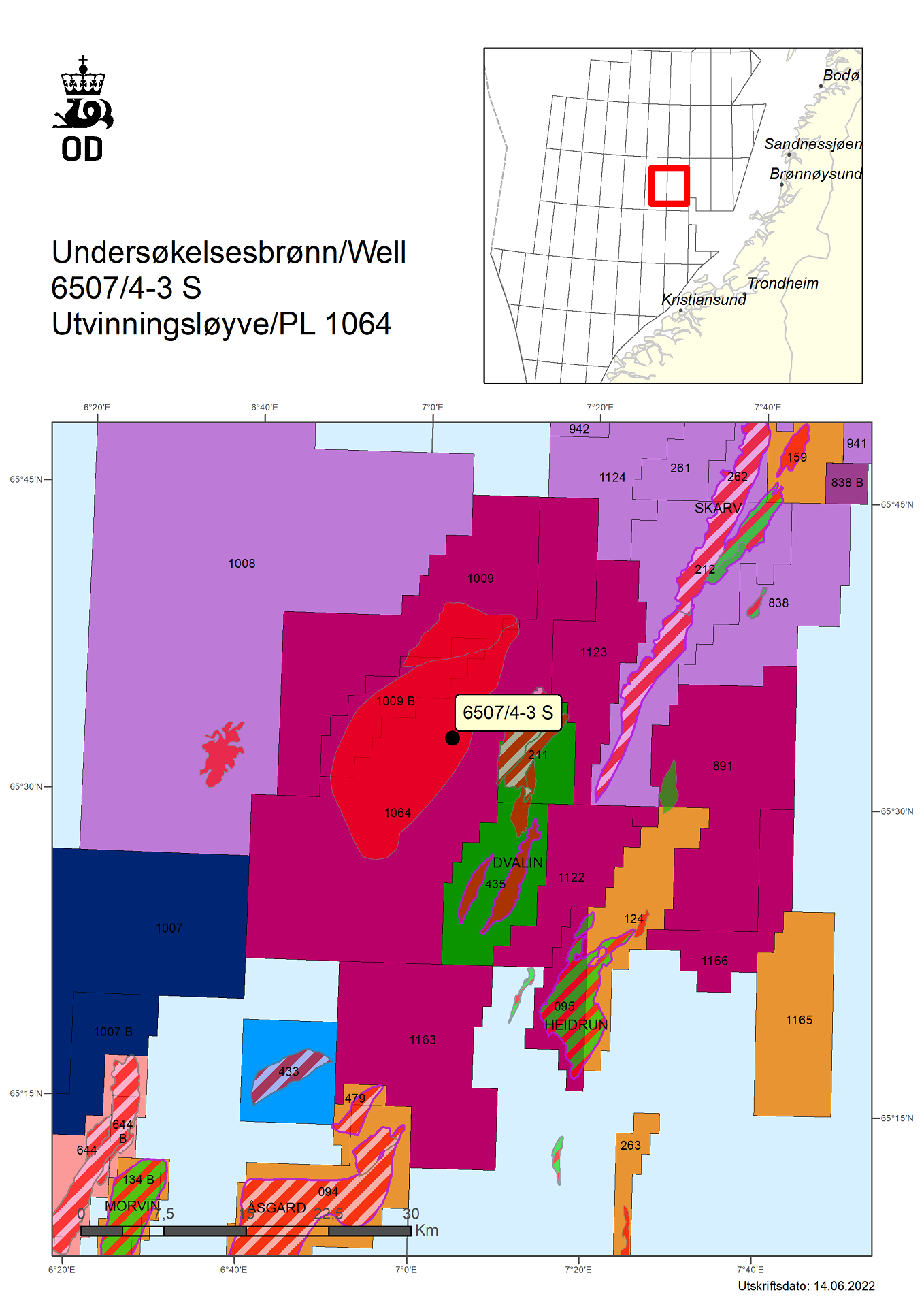 Map of well 6507/4-3 S