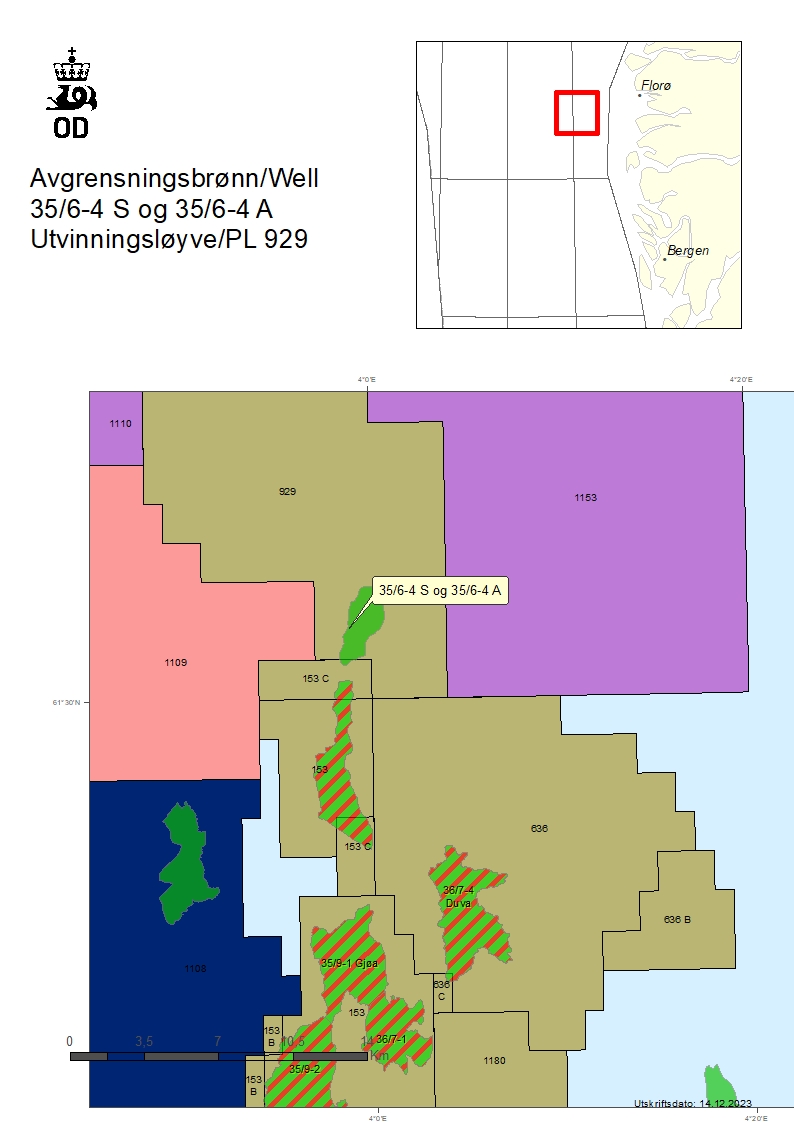 Map  showing the location of wells 35/6/4- S and 35/6-4 A