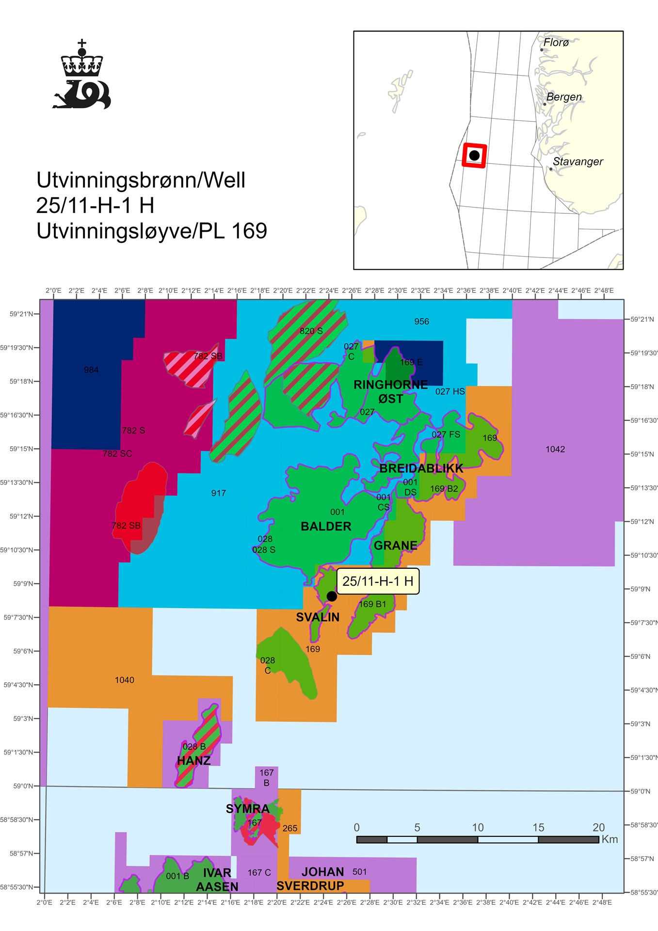 Map showing the location of well 25/11-H-1 H.