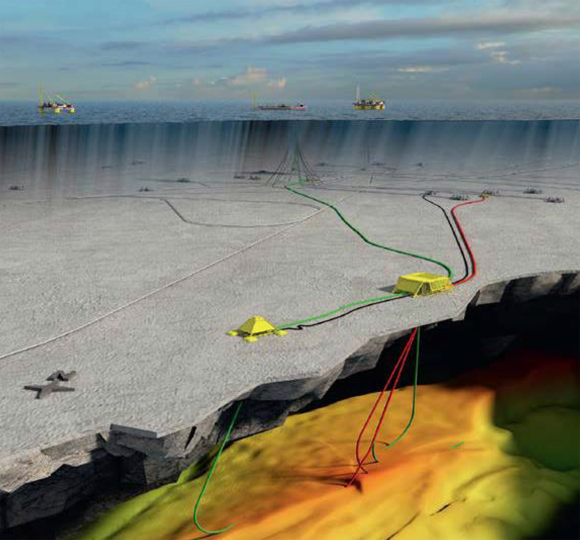Trestakk will be developed as a subsea field. The oil will be transported to Åsgard A for processing and export. (Illustration: Statoil).