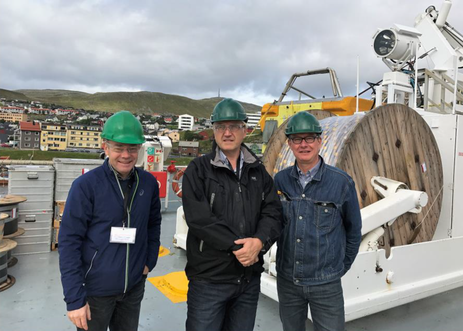 The NPD’s project team at the mobilisation of “WG Columbus” in Hammerfest, 22 August 2017. From left Olvar Løvås, Jan Stenløkk and Lars Jensen.